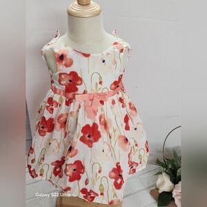 Floral Pink and Red Kids Dress